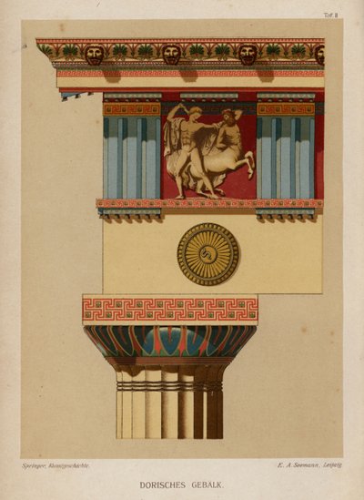 Entablatura dorica, architettura greca antica da German School