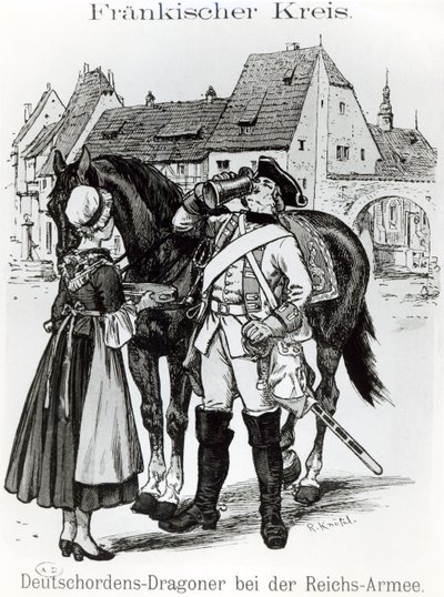 Dragone dei Cavalieri Teutonici nel 1757 da German School