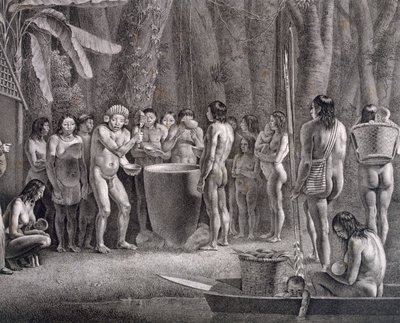Festa del bere della tribù dei Coroados, c.1835-50 da German School