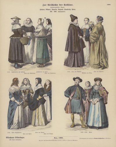 Costumi olandesi, boemi, spagnoli, inglesi, francesi e polacchi da German School