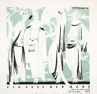Ein Fest der Mode, da Styl, pub.1922 (stampa a pochoir) da German School