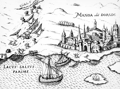 Eldorado, illustrazione da Regni Guianae, di G. Raleigh, 1594-96 da German School