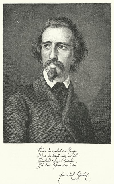 Emanuel Geibel, poeta e drammaturgo tedesco (incisione) da German School
