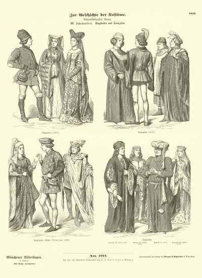 Costumi inglesi e francesi, XV secolo da German School