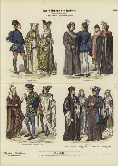 Costumi inglesi e francesi, XV secolo da German School