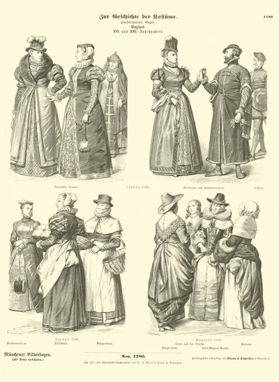 Costumi inglesi, XVI e XVII secolo da German School