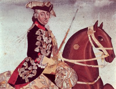 Ritratto equestre del Re Federico il Grande di Prussia (1712-86) da German School