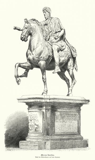 Statua equestre di Marco Aurelio, imperatore romano da German School