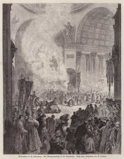 Servizio serale nella Cattedrale di Kazan, San Pietroburgo, Russia, a Natale da German School