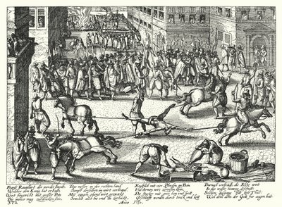 Esecuzione di François Ravaillac, assassino di Enrico IV di Francia da German School