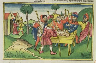 Esodo 12 La prima Pasqua, dalla Bibbia di Norimberga (Biblia Sacra Germanaica) da German School