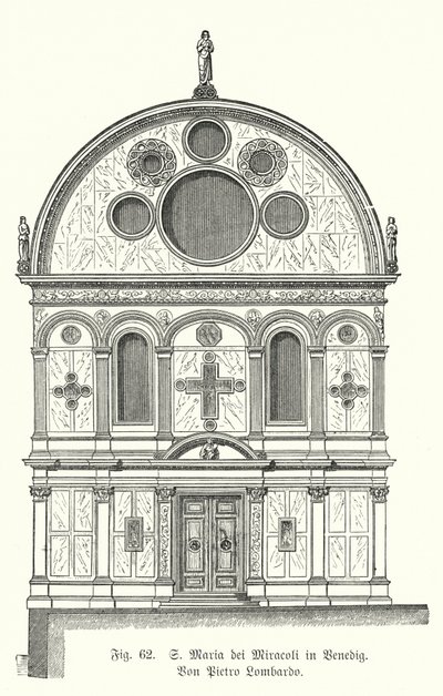 Facciata della Chiesa di Santa Maria dei Miracoli, progettata da Pietro Lombardo, Venezia, Italia da German School