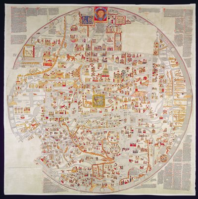 Copia in facsimile del "Mappamundi di Ebstorf", realizzato per il convento di Ebstorf, vicino a Luneberg, intorno al 1339 (stampa) da German School