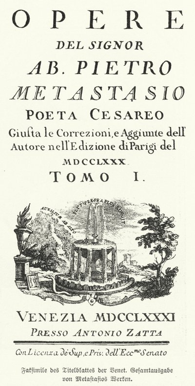 Facsimile della pagina del titolo di un