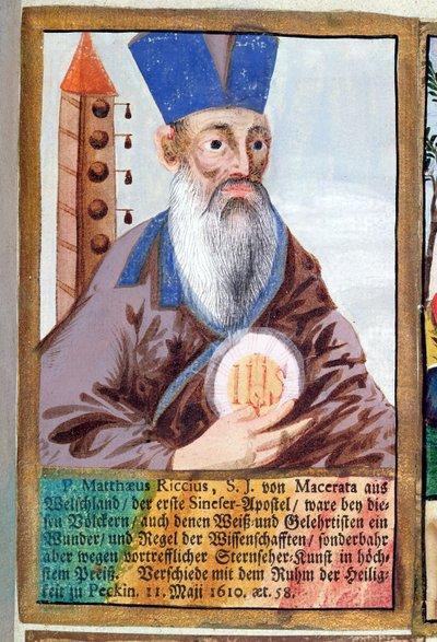 Padre Matteo Ricci (1552-1610) in costume mandarino da German School