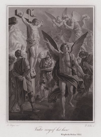 Padre perdonali! Cristo sulla Croce (incisione) da German School