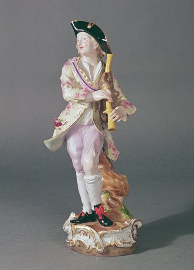 Figura di un galante con pipe, Meissen, c.1850 da German School