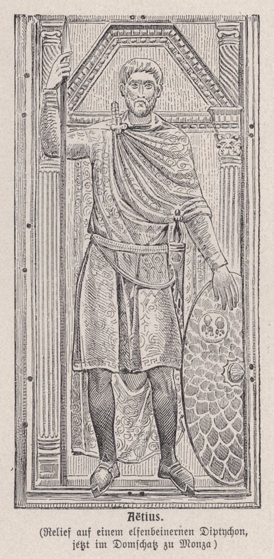 Flavio Aezio, generale romano (incisione) da German School