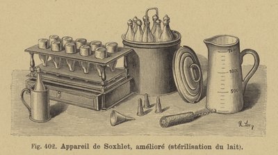 Apparato migliorato di sterilizzazione del latte di Franz von Soxhlet da German School