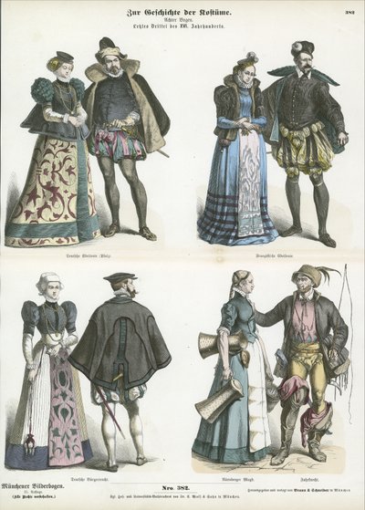 Costumi francesi e tedeschi, fine XVI secolo da German School