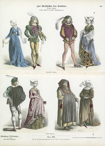Costumi francesi e tedeschi, seconda metà del XV secolo da German School