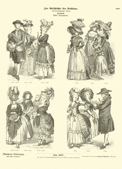 Costumi francesi, XVIII secolo da German School