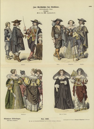 Costumi francesi, metà XVII secolo da German School