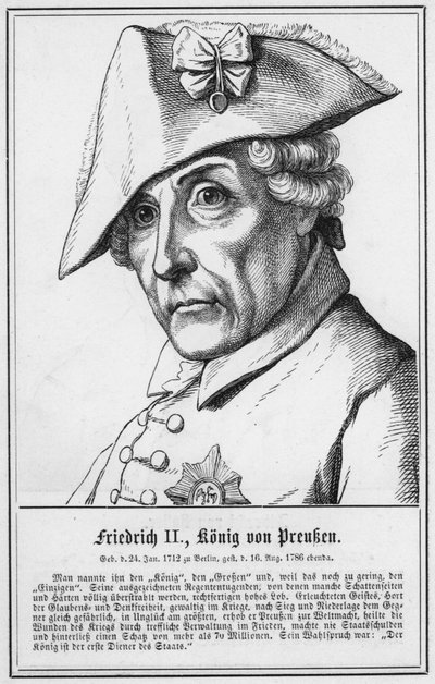 Federico II, Re di Prussia (incisione) da German School