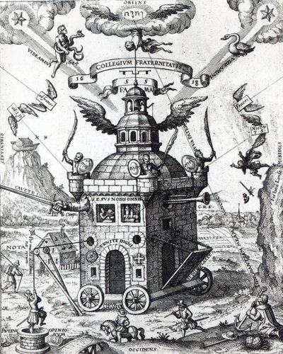 Frontespizio di Collegium Fama Fraternitatis di Theophilus Schweighardt, 1618 da German School
