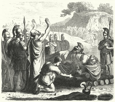 Cerimonia funebre dopo la battaglia di Coronea, 394 a.C. da German School