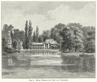 Progettazione del giardino: Petit Trianon, Versailles, Francia (incisione) da German School
