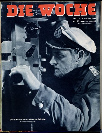 Marina tedesca, comandante di U-boat in osservazione periscopica, copertina "Die Woche", 5/8/1942 da German School