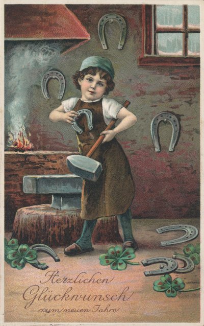 Cartolina di Capodanno tedesca da German School