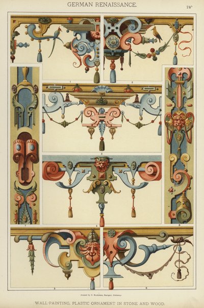 Rinascimento tedesco, Pittura murale, Ornamento plastico in pietra e legno da German School