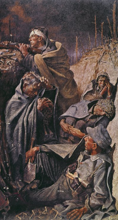 Soldati tedeschi in una trincea sul fronte russo da German School