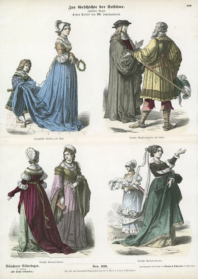 Costumi tedeschi e francesi, inizio XVI secolo da German School