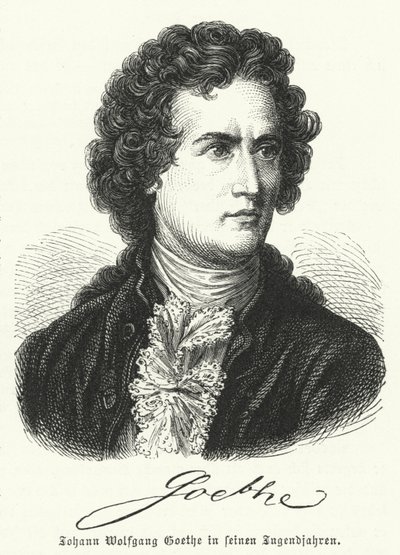 Autore tedesco Johann Wolfgang Goethe (1749-1832) nella sua giovinezza da German School