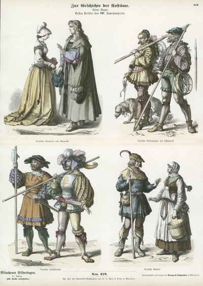 Costumi tedeschi, inizio XVI secolo da German School