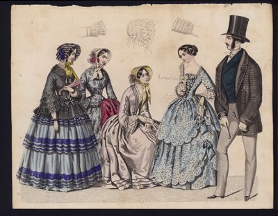 Tavola di moda tedesca, metà del XIX secolo da German School