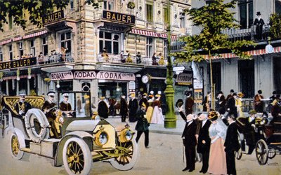 Cartolina tedesca che raffigura la parata del Kaiser Guglielmo II, c.1912 da German School