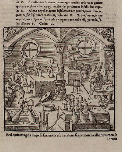 Fabbricazione del vetro, da un Libro dei Mestieri da German School