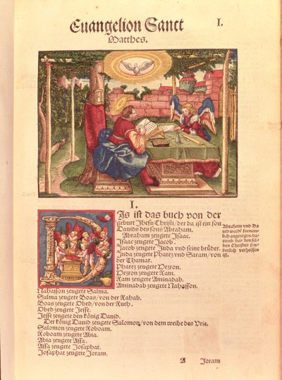 Vangelo di San Matteo, Libro I, dalla Bibbia di Lutero, c.1530 da German School