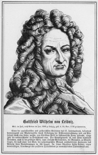 Gottfried Wilhelm von Leibniz (incisione) da German School