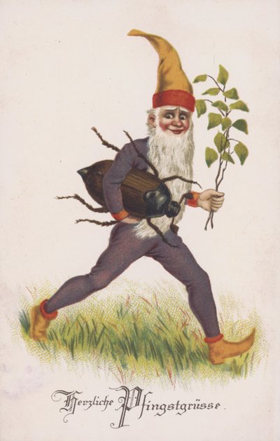 Biglietto di auguri per la Pentecoste o la Pentecoste. (chromolitho) da German School