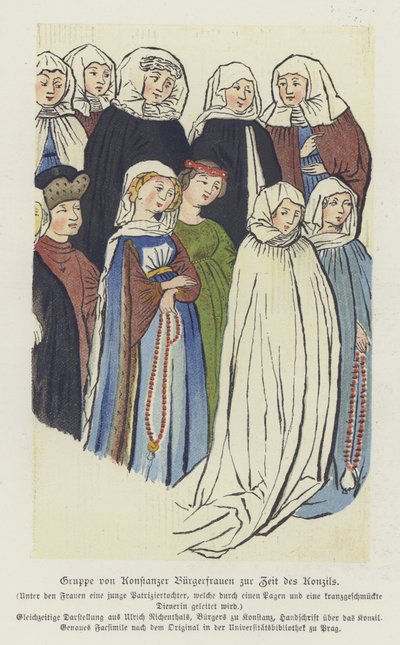 Gruppo di donne di Costanza al tempo del Concilio di Costanza da German School