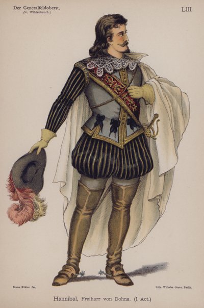Hannibal, Barone von Dohna, da Il Generalfeldoberst di Ernst von Wildenbruch (litografia a colori) da German School
