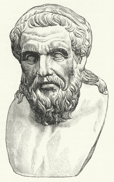 Testa del filosofo romano Apollonio di Tiana (incisione) da German School
