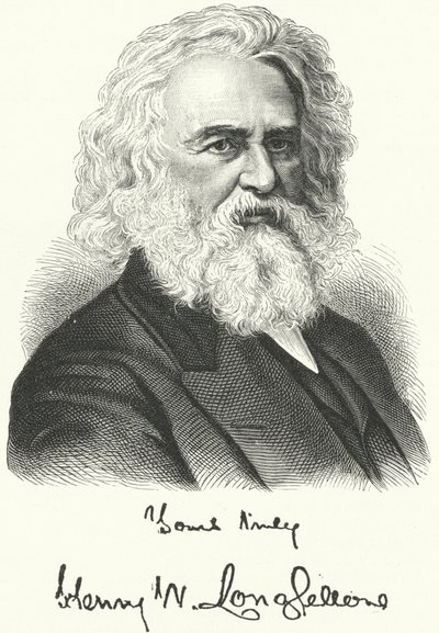 Henry Wadsworth Longfellow, poeta e professore americano (incisione) da German School