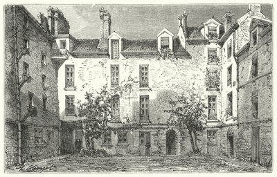 Casa del drammaturgo francese Jean Racine in Rue du Marais a Parigi (incisione) da German School