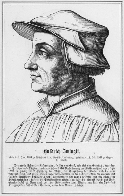 Huldrich Zwingli (incisione) da German School